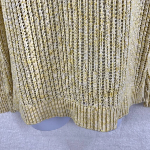 Talbots Womens M Yellow Open Weave Knit Pullover Crewneck Sweater Minimalist - Picture 9 of 11